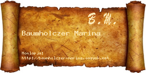Baumholczer Marina névjegykártya